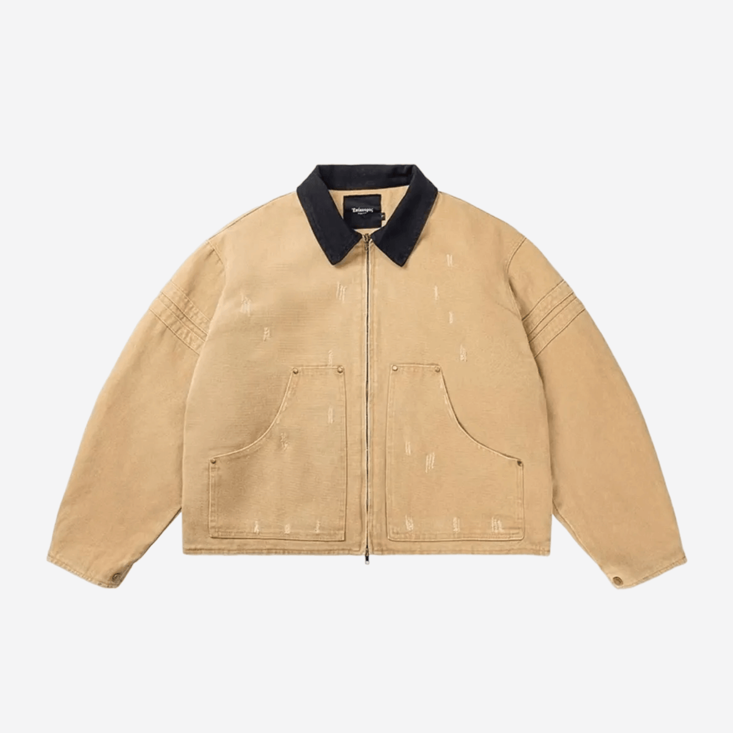 Свободная рабочая куртка из плотной парусины – бежевая