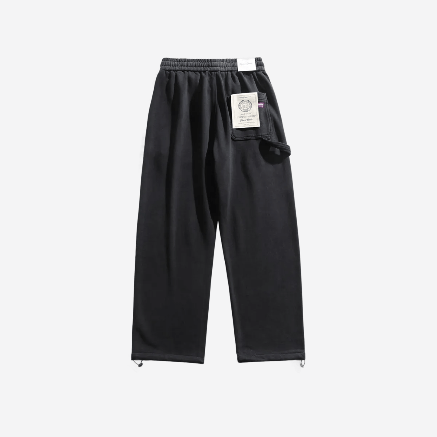 Свободные черные брюки из плотной ткани