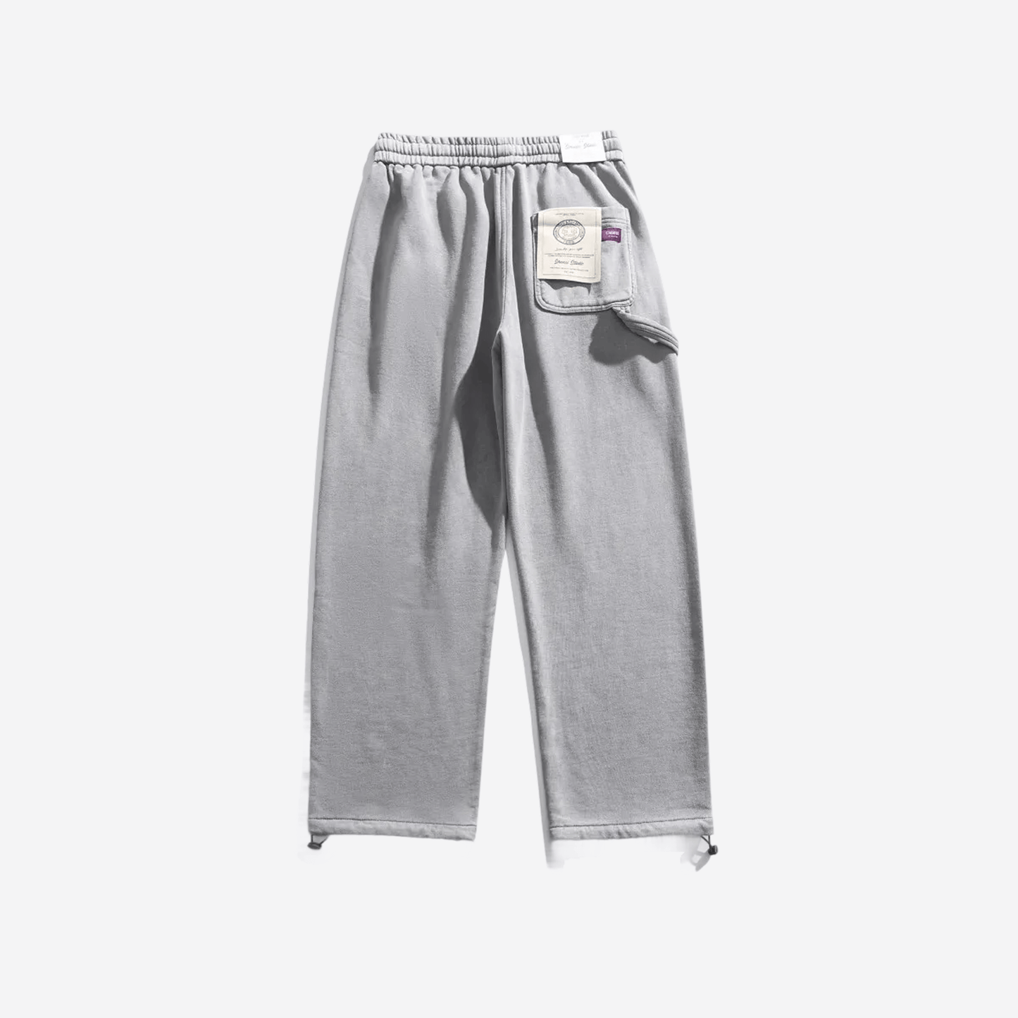 Свободные серые брюки из плотной ткани