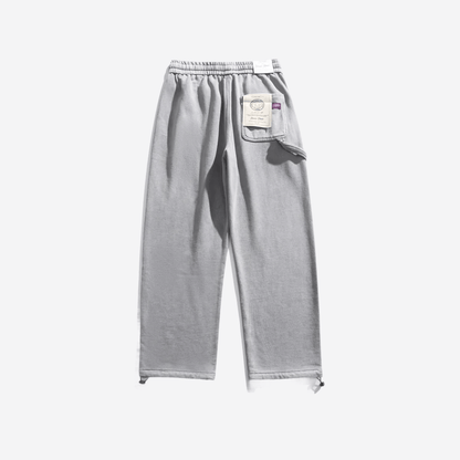 Свободные серые брюки из плотной ткани