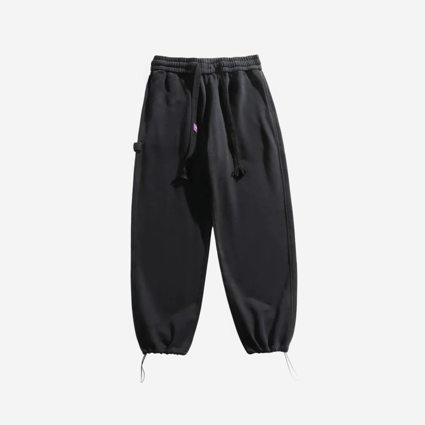 Свободные черные брюки из плотной ткани