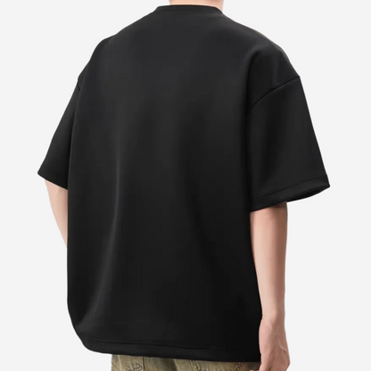 Oversized T-Shirt with Metal Detail - Black