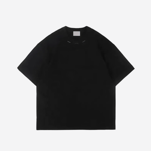 Oversized T-Shirt with Metal Detail - Black