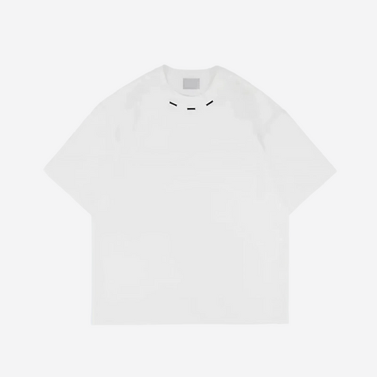 Oversized T-Shirt with Metal Detail - White