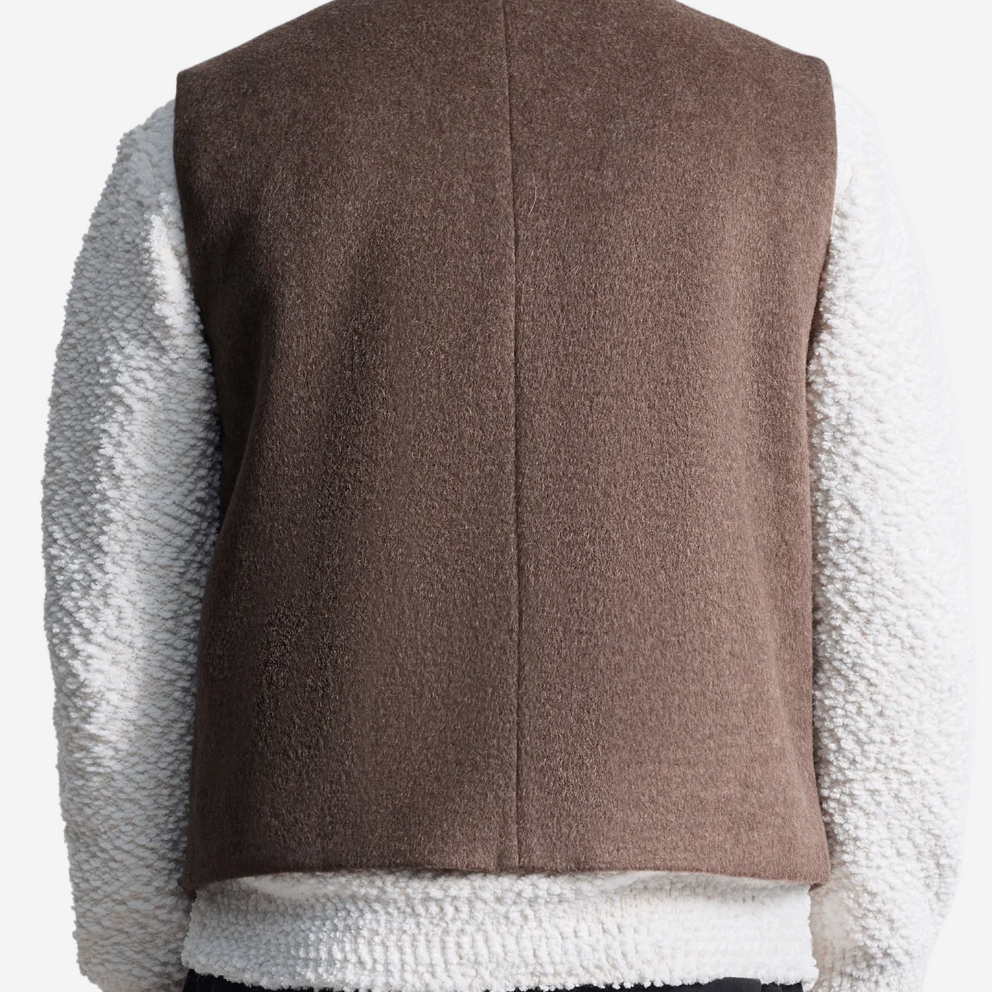 Жилет с V-образным вырезом из смесовой шерсти — коричневый